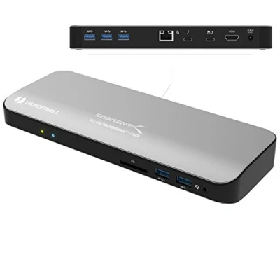 Image of Thunderbolt 3 Docking Station with 4 USB 3.0 for Data and charging, HDMI 4K@60Hz Display, Power Delivery (PD) Charge up to 85W, RJ 45 Ethernet, 3.5 mm audio + microphone jack, Windows Mac