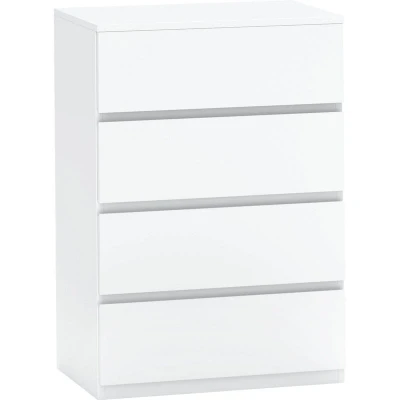 Image of HOMCOM Bedroom Chest of Drawers 4 Dresser Drawer Unit White 831 337V87WT
