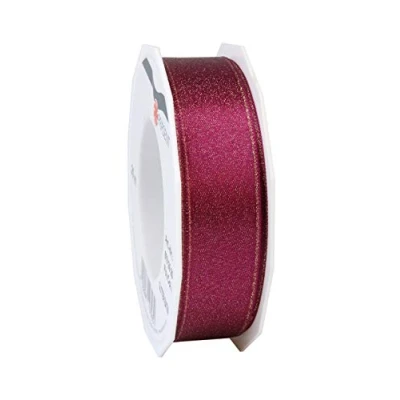 Image of Präsent Glitter Satin Ribbon Purple Gold 20 m Roll 25 mm Width