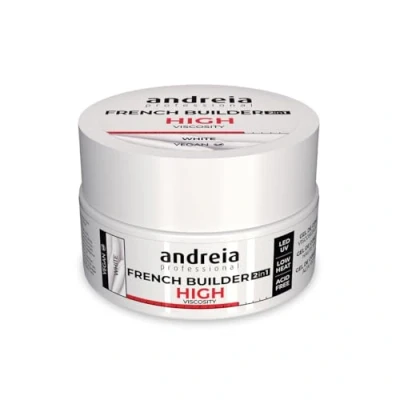 Image of Andreia Professional French Nail Builder for Manicure High Viscosity Biphasic 2 in 1 LED et UV/Vegan WHITE 22grams