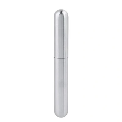 Image of Raguso Stainless Steel Cigar Tube Premium Thickened single Case Portable Humidor Silver Small Container Tobacco Box Cigarettes For Travel Business Trip Carry Collection