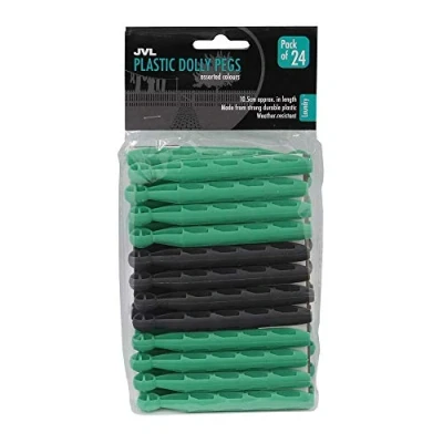 Image of JVL Plastic Dolly Clothes Pegs, Pack of 24