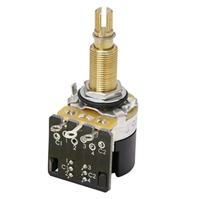 Image of CTS Push Pull DPDT Pot Long Shaft, 500k Audio Taper, Spilt Shaft (24 Spline)