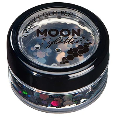 Image of Chunky Holographic Glitter by Moon Black Cosmetic Festival Makeup for Face, Body, Nails, Hair, Lips 3g