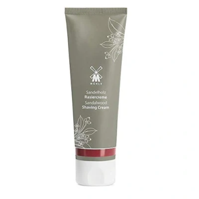 Image of MÜHLE Sandalwood Shaving cream Tube creates a rich lather for smooth shave luxury to soften &amp; moisturise 75ml