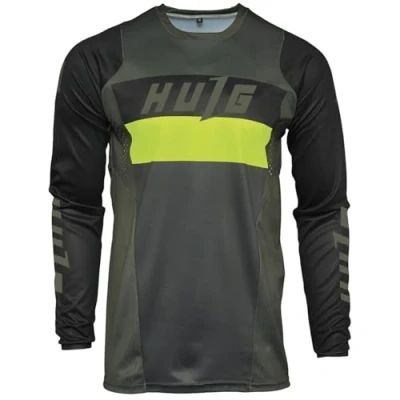 Image of HULG Mens Bike,Men&#039;s MTB Long Sleeve Jersey,Cycling Jersey Men&#039;s Mountain Bike Motocross T Shirt Bicycle Wear (Style 08,5XL)