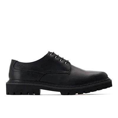 Image of Base London Men&#039;s Wick Leather Derby Shoes, Black, 10 UK