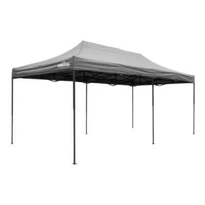Image of Dellonda Premium 3x6m Pop Up Gazebo Water Resistant Carry Bag Stakes Weight Bags Grey Canopy