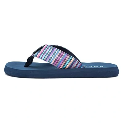 Image of Rocket Dog Adios Stark Womens Striped Flip Flop Size 4 UK Blue