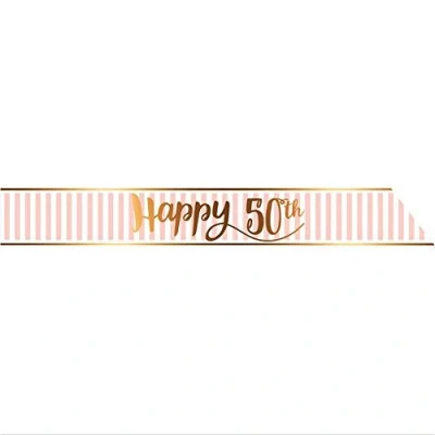 Image of Creative Party Age 50 Sash, 168 cm Length, Pink Chic