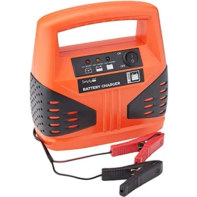 Image of Simply SBC8 Portable Car Battery Charger 12V Orange