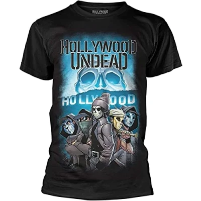 Image of Hollywood Undead Crew Mens T Shirt Unisexen Tees Black XL