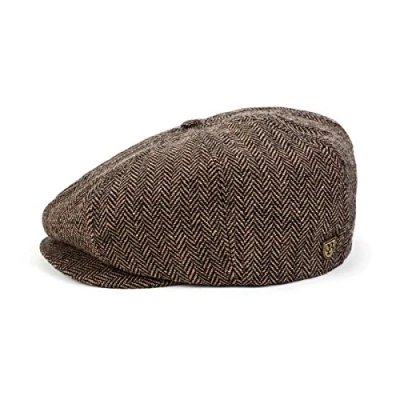 Image of Brixton Brood Unisex Baseball Cap, Men, Brown/Khaki Herringbone, M
