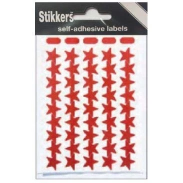 Image of 135 Red Star Stickers Self Adhesive Metallic Teachers Motivational Reward 14mm (Pack of 135) (Red)