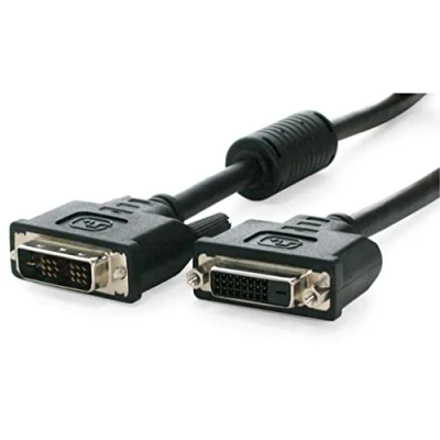 Image of StarTech.com DVI Extension Cable 15 ft Single Link Male to Female 1920x1200 D Computer Monitor Cord (DVIDSMF15), Black