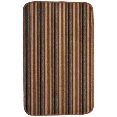 Image of Dandy by William Armes, Ios Stripe Indoor Washable Rug, Chocolate, 80 x 50