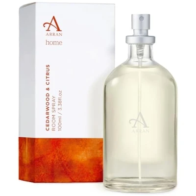 Image of Arran Sense of Scotland Cedarwood &amp; Citrus Home Scented Room Spray Mist Air Freshener (100ml) with a Heart Bay, Cedar, Patchouli Lemon