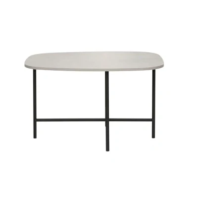 Image of 4 FRONT FURNITURE Stylish Modern Coffee Table Grey Concrete Effect Top &amp; Sleek White Metal Frame, 80x60x48cm, Premium Quality Finish