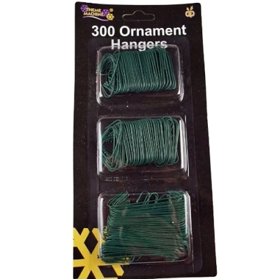 Image of Packet Of 300 Christmas Baubles / Tree Ornaments Hangers Hooks