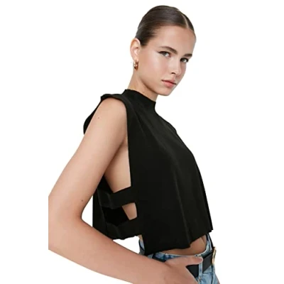 Image of Trendyol Women Regular fit Basic High Neck Knitwear Sweater Black