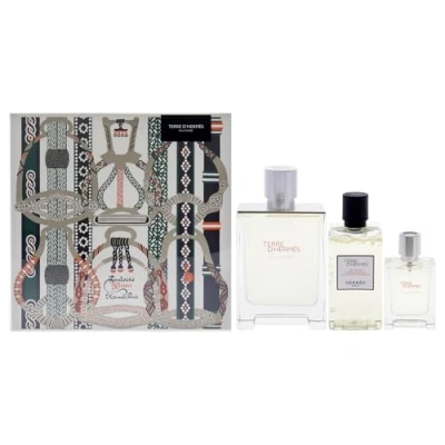 Image of Terre DHermes Eau Givree by Hermes for Men 3 Pc Gift Set 3.3oz EDP Spray, 0.41oz 2.7oz Shower Gel