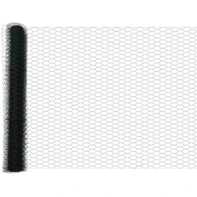 Image of vidaXL Hexagon Fence Green 1x10 m Steel