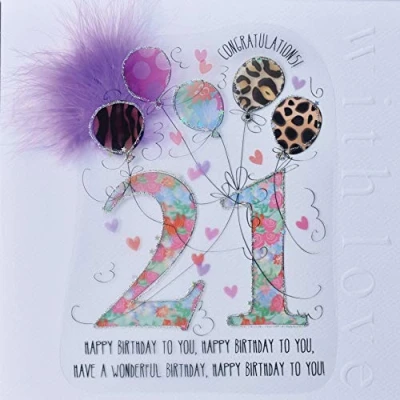 Image of WJB Cloud 9 21st Birthday Card for Her