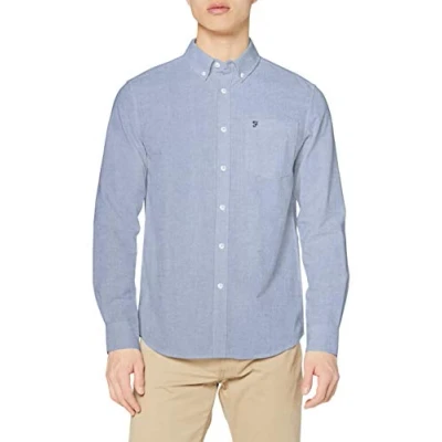Image of Farah Classic Men&#039;s Drayton Business Shirt, Blue (Regatta ), One Size M UK
