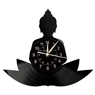 Image of Smotly Vinyl wall clock, Buddha pattern is a clock gift for safe and healthy home decoration.