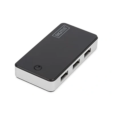 Image of DIGITUS USB Hub 4 Ports Super Speed 3.0 5 GBit/s Plug&amp;Play Connection Cable 66 cm Black