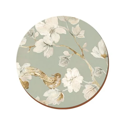 Image of Creative Tops Duck Egg Floral Set of 4 Premium Round Table Mats