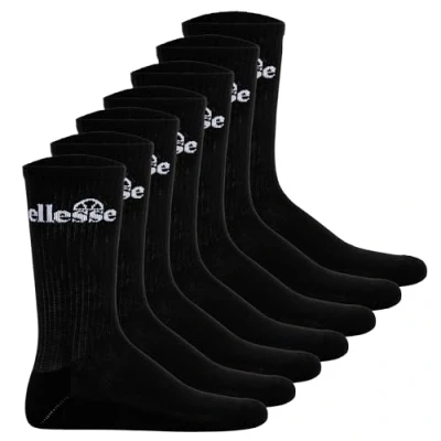 Image of Ellesse Unisex Sport 7 PAAR Trego Socks, Size: 6 8, Schwarz