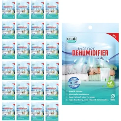 Image of ASAB Standing Interior Dehumidifier For Home and Office Mildew Mould Moisture Absorber Prevents Condensation Bad Odours Used Trap at Bedroom Bathroom (Pack of 24)