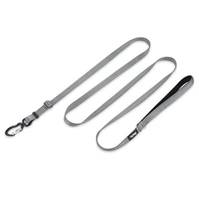 Image of Hyhug Pets Upgraded Adjustable Between 4 Feet and 6 Lead with Sturdy Nylon Super Soft Neoprene lined Handle for Small Medium Large Giant Dogs. (Small, Sleet Gray)