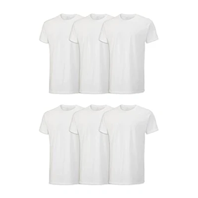 Image of Fruit of the Loom Men&#039;s Stay Tucked Crew T Shirt Underwear, Regular 6 Pack White, XL (Pack 6)
