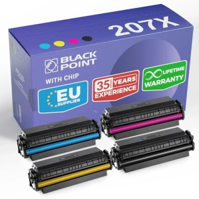 Image of Blac Point [With Chip] Toner Set of 4 Compatible with HP 207X 207A W2210X W2210A W2211X W2212X W2213X for Color LaserJet Pro MFP M283fdw M282nw M283fdn M255dw m255nw
