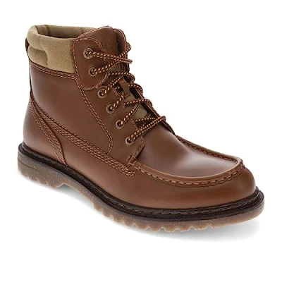 Image of Dockers Mens Rockford Rugged Casual Classic Moc Toe Boot, Dark Tan, 7.5 UK