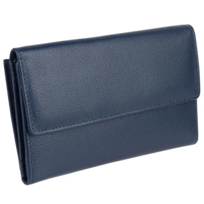 Image of Golunski Leather Ladies Tri Fold Purse/Wallet Navy