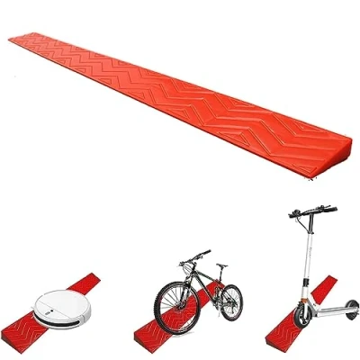 Image of Threshold Ramps Wheelchair Ramp, 2 5.5Cm Rise Non Slip, Household Ramp Transition Strip For Thresholds,Doorways And Bathroom (Color : Red, Size Height 5cm)