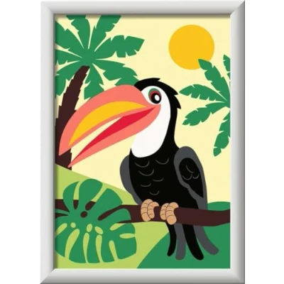 Image of Ravensburger Paint by Numbers Toucan in The Jungle, Children from 7 Years 13.0 x 18.0 cm