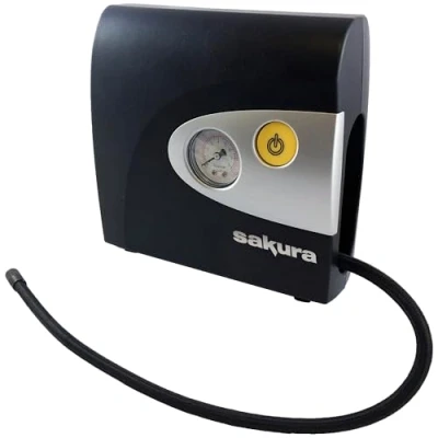 Image of Sakura SS5331 Analogue Air Compressor 12 V For Car, Bicycle And Inflatable