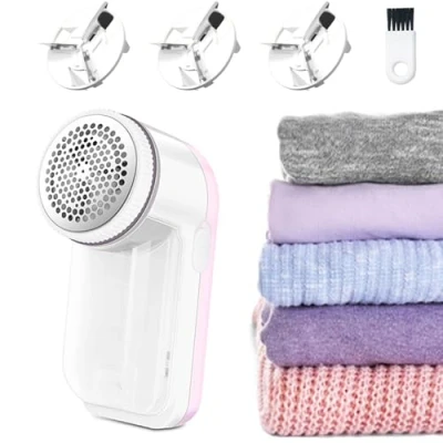 Image of Electric Fabric Shaver with 3 Replaceable Blades, Lint Remover, Effectively Remove Fluff, Lint, Bobbles Remover for Clothes Jumpers, Furniture, Carpet, Wool