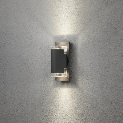 Image of Potenza Outdoor Modern Up Down Wall Light Dark Grey, IP54