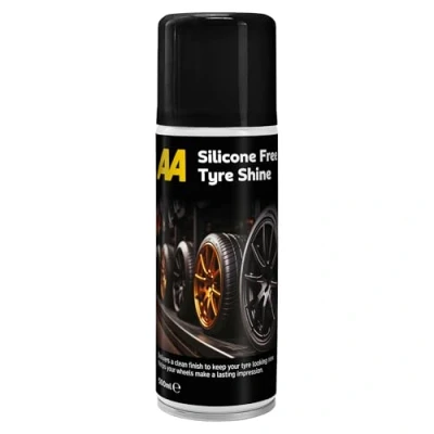 Image of AA Tyre Shine Silicone Free, 500 ml, Clean Finish, Aerosol Spray