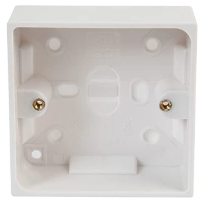 Image of PRO ELEC PELB1495 1 Gang White Surface Mount Pattress Box, 32 mm