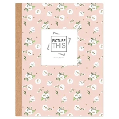 Image of 6&quot; x 4&quot; Photo Album Memo Slip in Scrabook Family Holiday Wedding Photograph Holds 200 Photos (Pink Flowers Design)