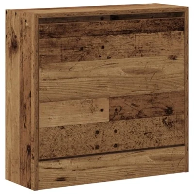 Image of vidaXL Shoe Cabinet Old Oak 60 x 21 57 cm Engineered Wood