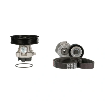 Image of 6PK1320, T38440, WP0120 water pump + V Ribbed Belt Kit GATES KP16PK1320 with FleetRunner Micro Stretch Fit VAUXHALL: Astra Mk5