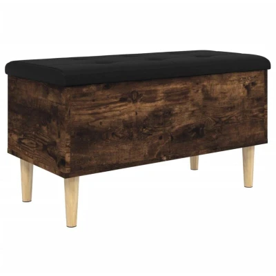 Image of vidaXL Storage Bench Smoked Oak 82x42x46 cm Engineered Wood