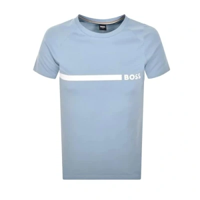 Image of BOSS Slim Fit Round Neck T Shirt, Open Blue (UK, Alpha, XL, Regular, Blue)